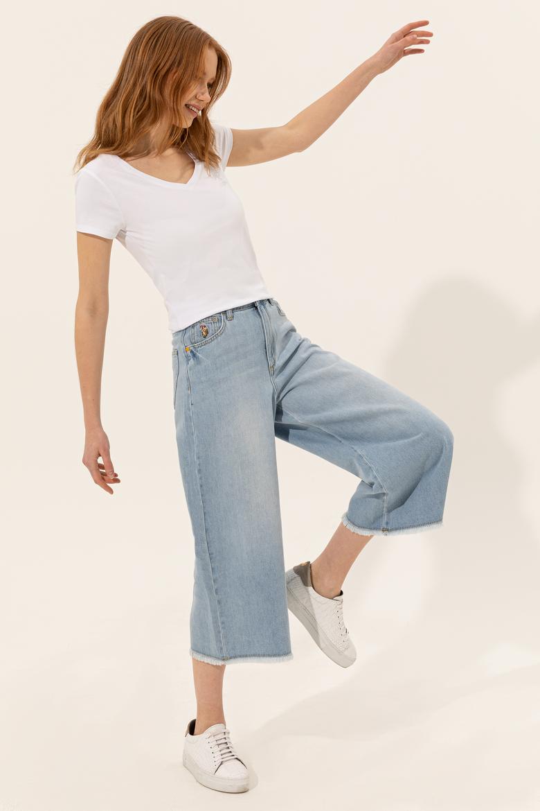 Kadın Beyaz V Yaka Basic Tişört - 50246286004