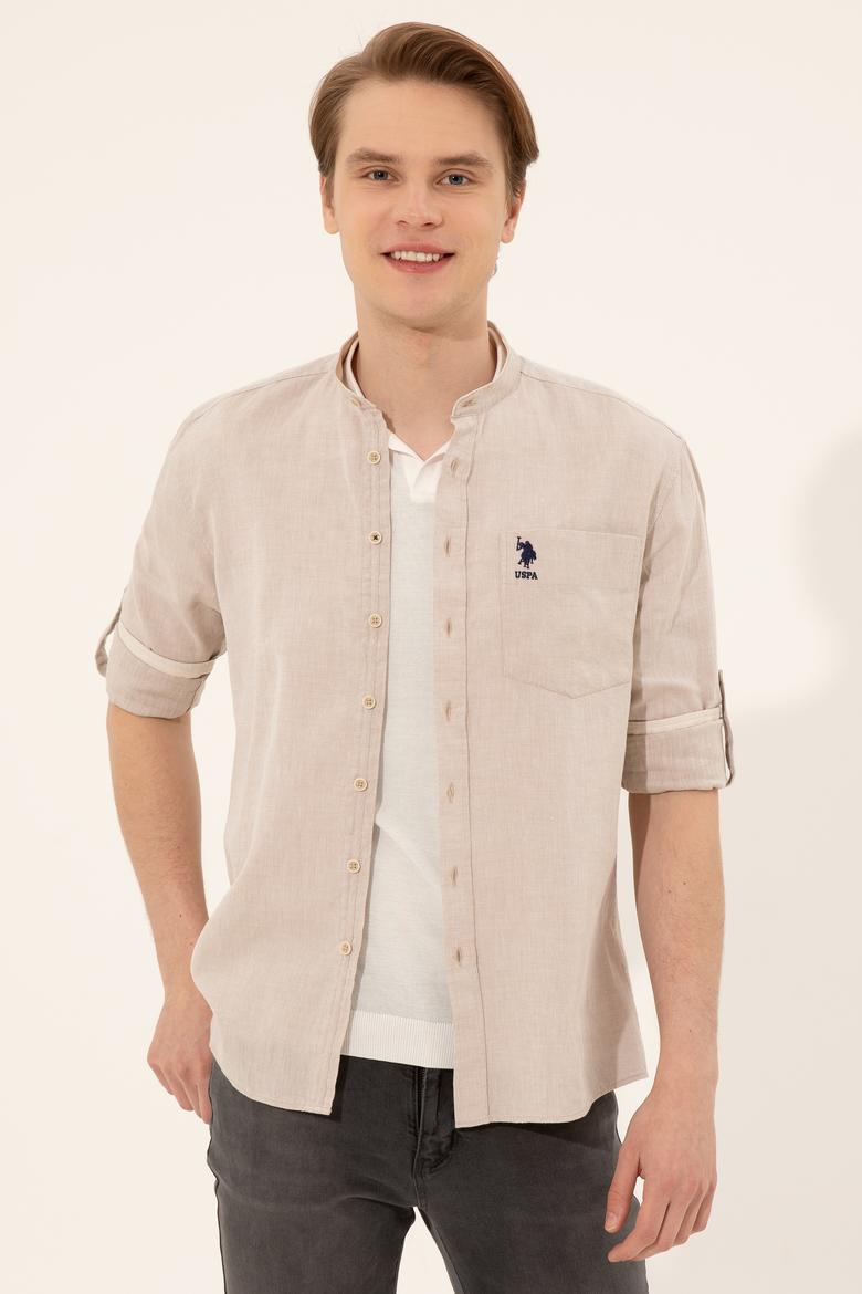 Erkek Haki Gömlek Uzunkol