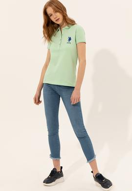 Kadın Mint Basic Polo Yaka Tişört - 50248991089