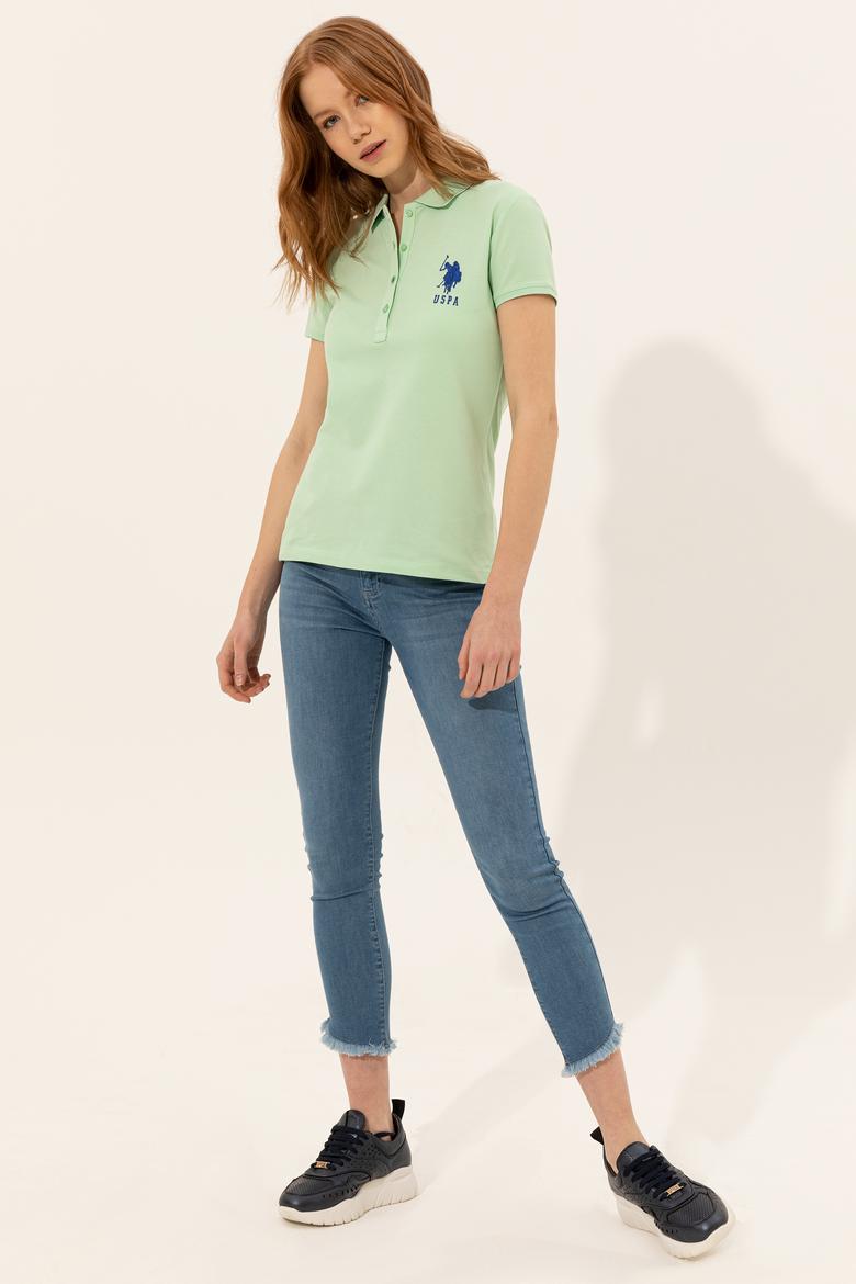Kadın Mint Basic Polo Yaka Tişört - 50248991089