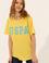 Kadın Açık Sarı Bisiklet Yaka Tişört