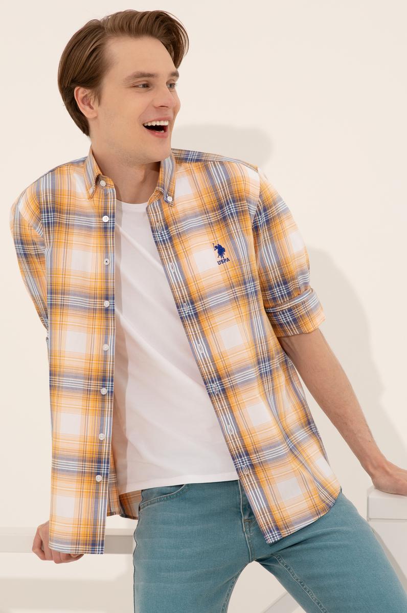 Erkek Turuncu Uzun Kollu Gömlek