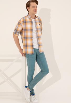 Erkek Turuncu Uzun Kollu Gömlek - 50249654007