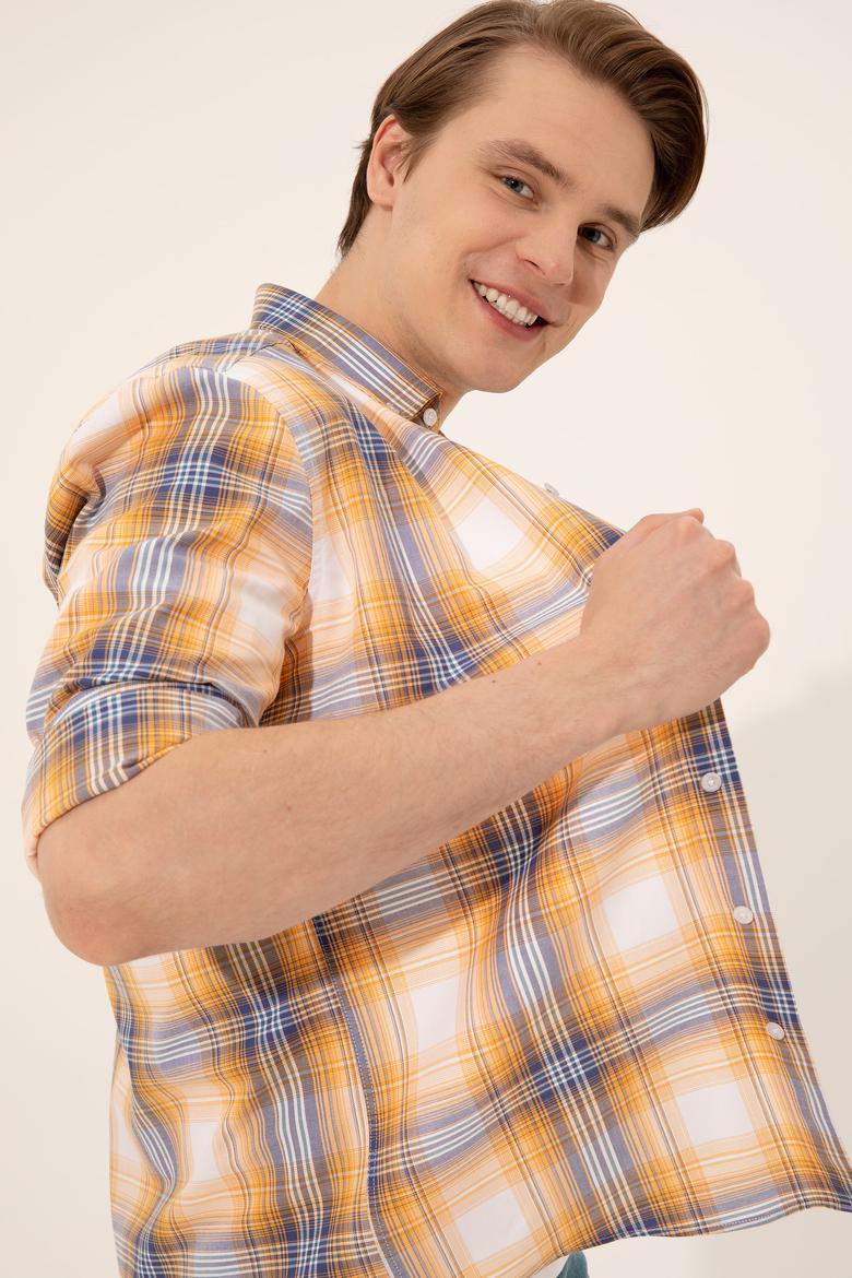Erkek Turuncu Uzun Kollu Gömlek - 50249654007