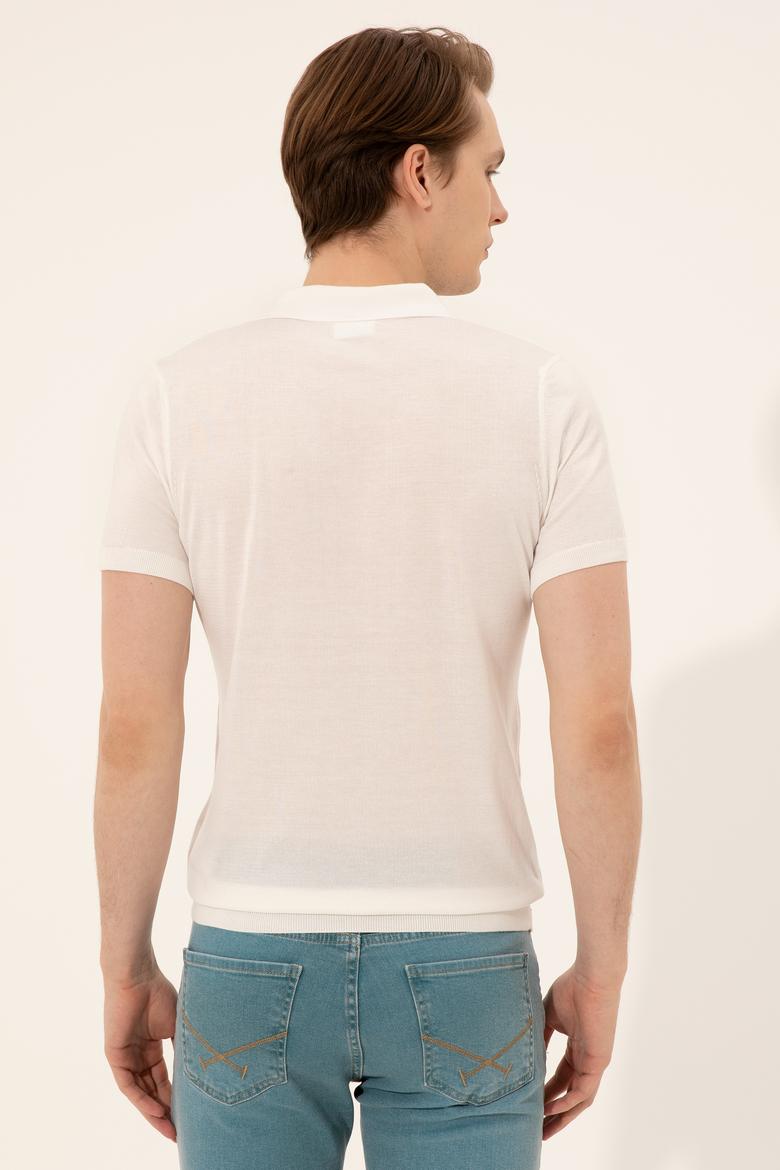 Erkek Ekru Triko Kazak - 50254495019