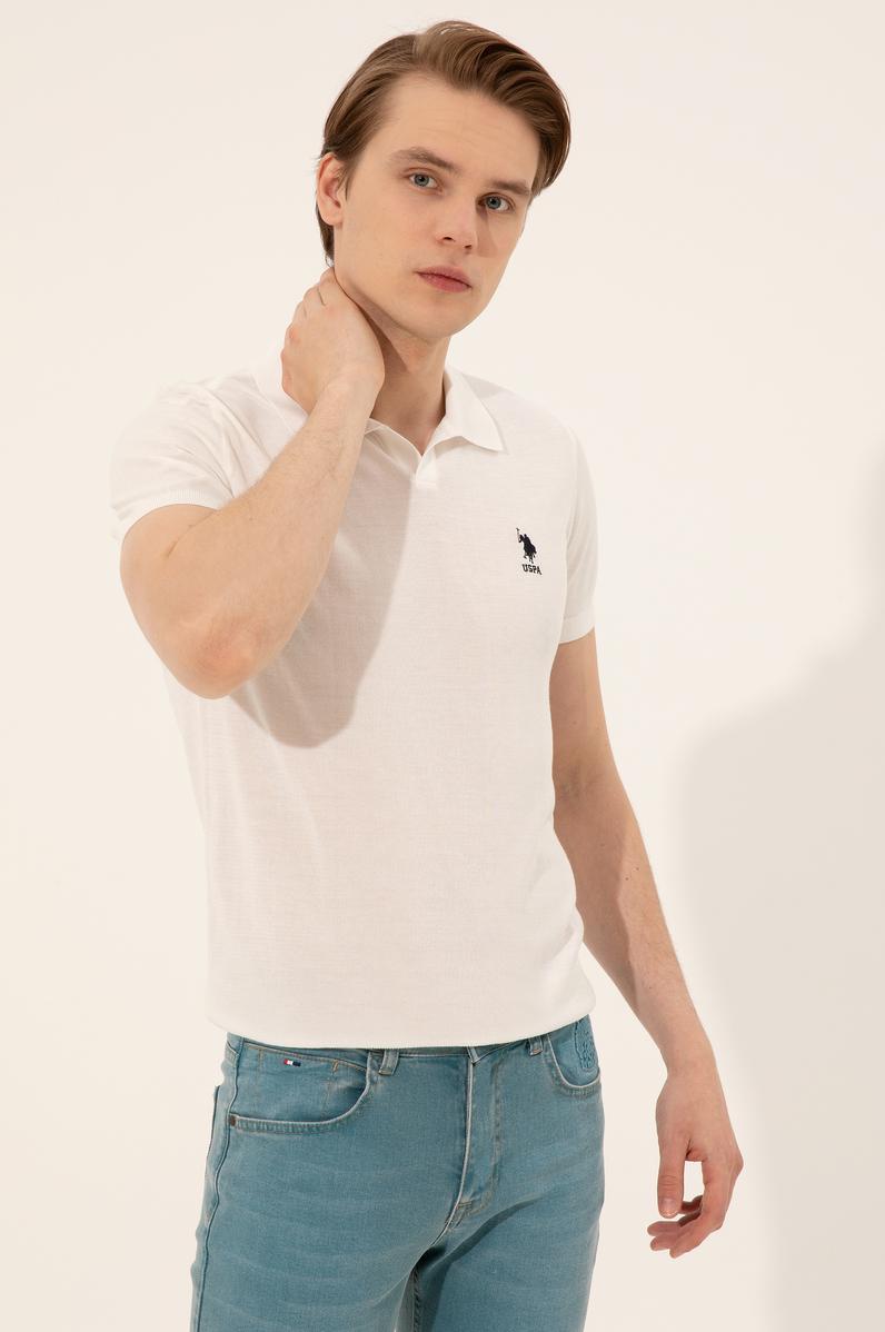 Erkek Ekru Triko Kazak