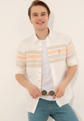 Erkek Turuncu Uzun Kollu Gömlek - 50246189007