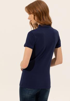 Kadın Lacivert Basic Polo Yaka Tişört - 50246287010