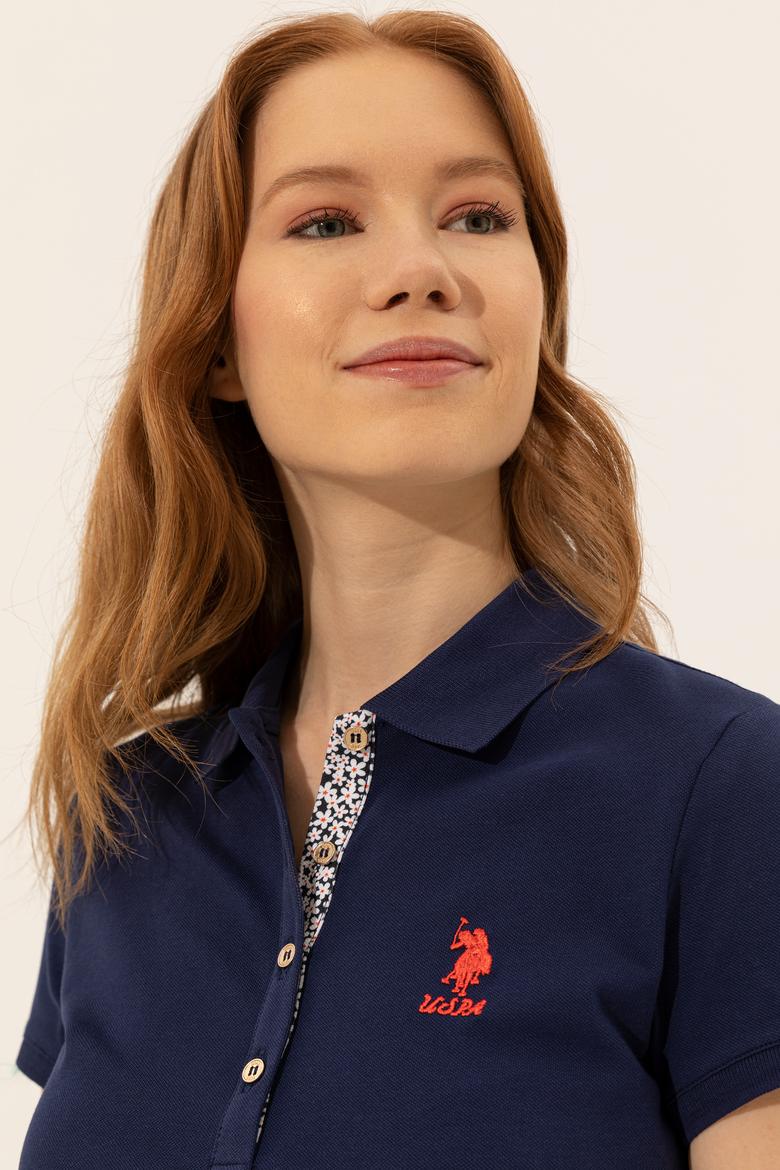 Kadın Lacivert Basic Polo Yaka Tişört - 50246287010