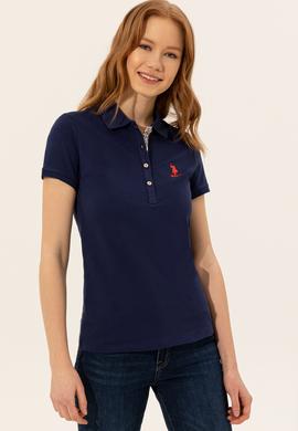Kadın Lacivert Basic Polo Yaka Tişört - 50246287010