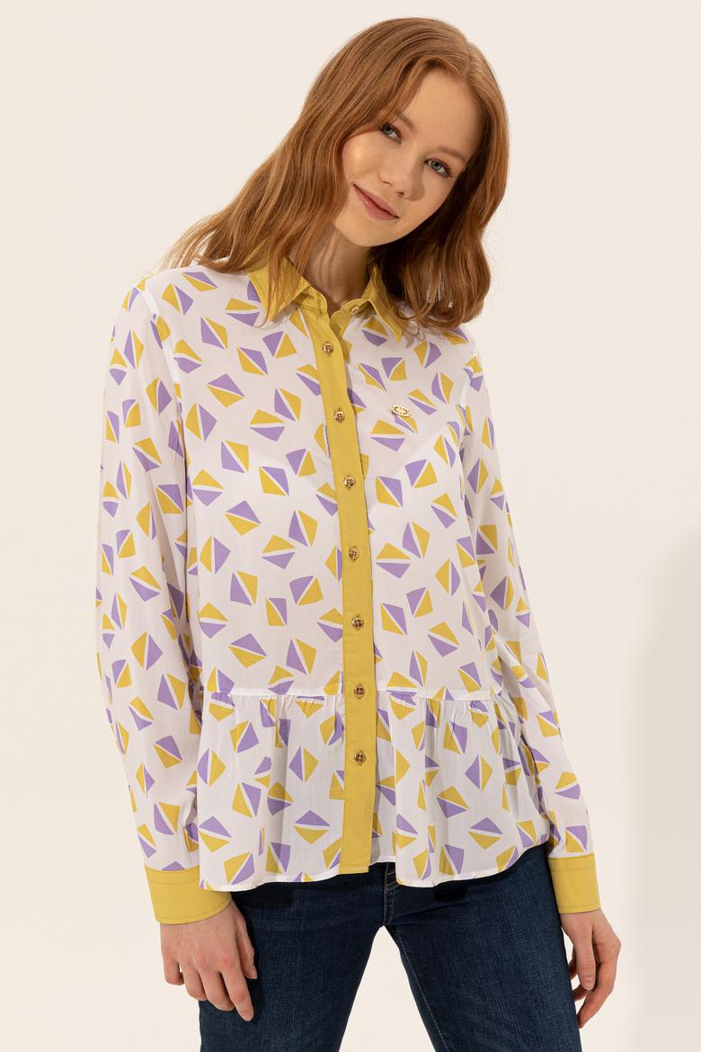 Kadın Safran Uzun Kollu Gömlek
