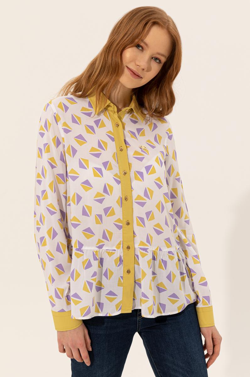 Kadın Safran Uzun Kollu Gömlek