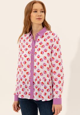 Kadın Menekşe Uzun Kollu Gömlek - 50246758022