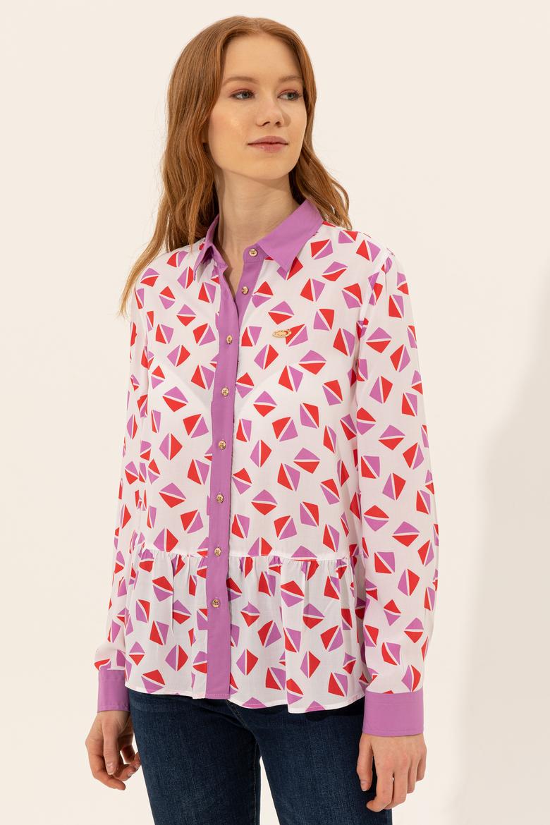 Kadın Menekşe Uzun Kollu Gömlek - 50246758022