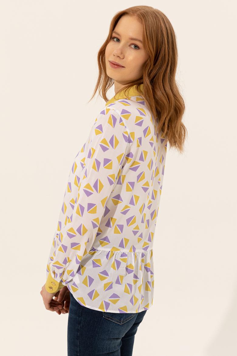 Kadın Safran Uzun Kollu Gömlek - 50246758006