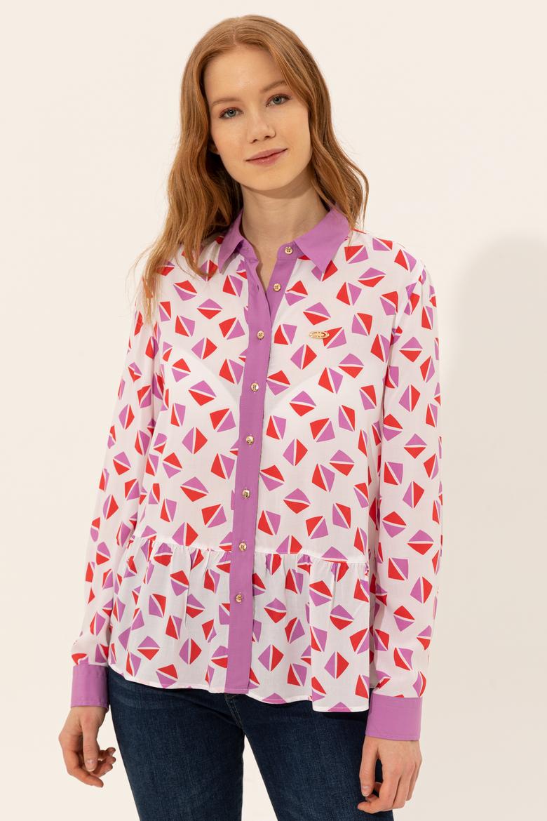 Kadın Menekşe Uzun Kollu Gömlek