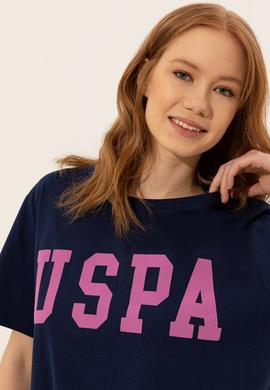 Kadın Lacivert Bisiklet Yaka Tişört - 50249001022