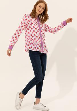 Kadın Menekşe Uzun Kollu Gömlek - 50246758022