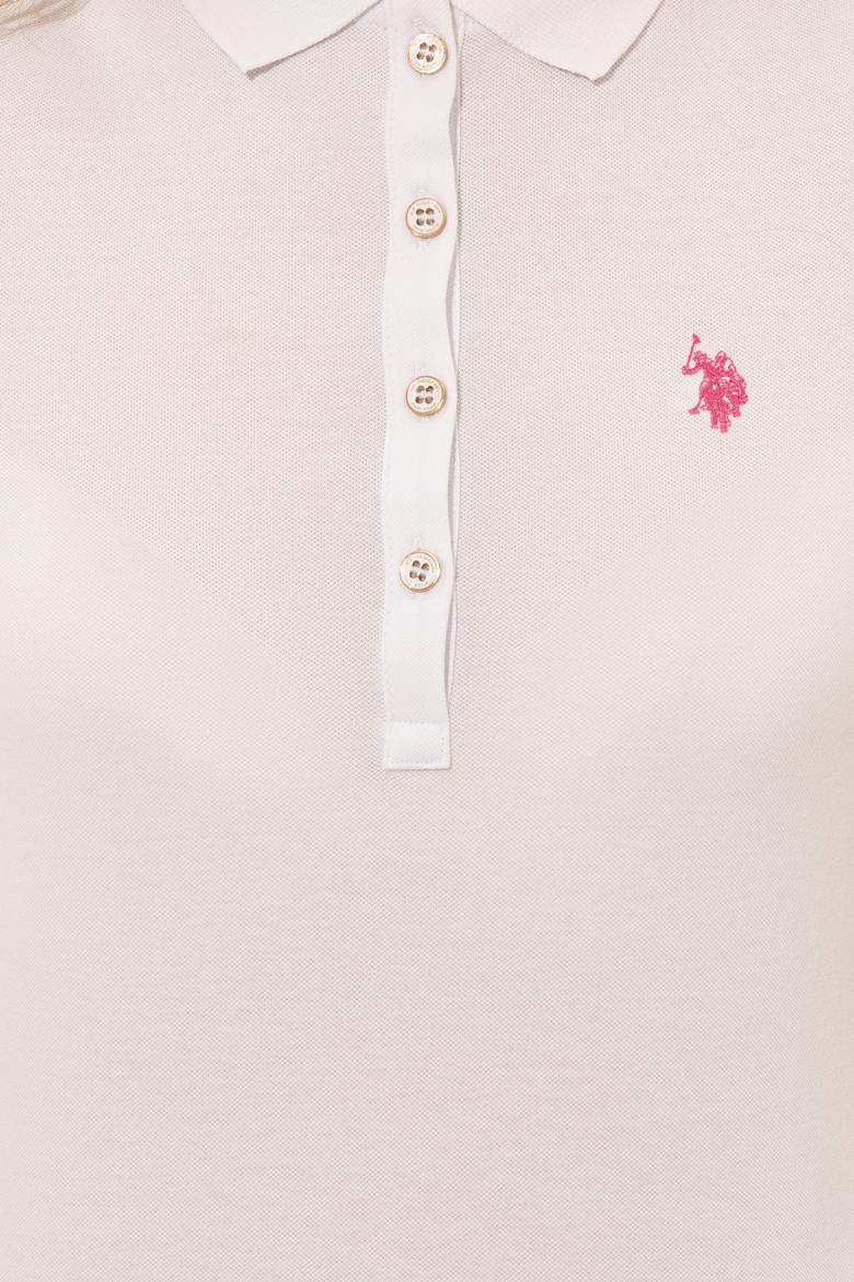 Kadın Beyaz Polo Yaka Tişört - 50246288001