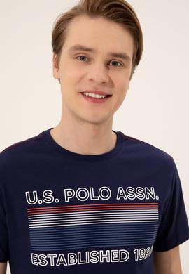 Erkek Lacivert Bisiklet Yaka T-Shirt - 50246309014