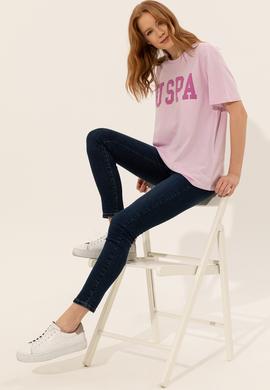 Kadın Manolya Bisiklet Yaka Tişört - 50249001071