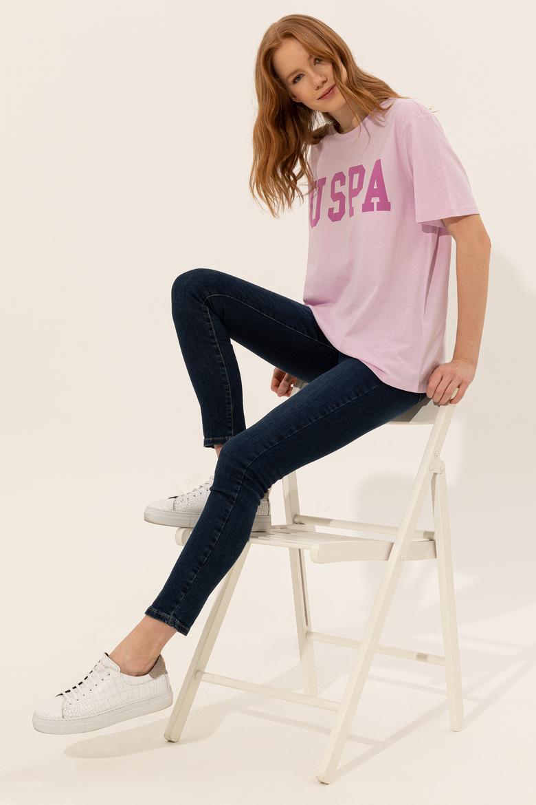 Kadın Manolya Bisiklet Yaka Tişört - 50249001071