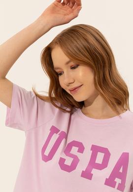 Kadın Manolya Bisiklet Yaka Tişört - 50249001071