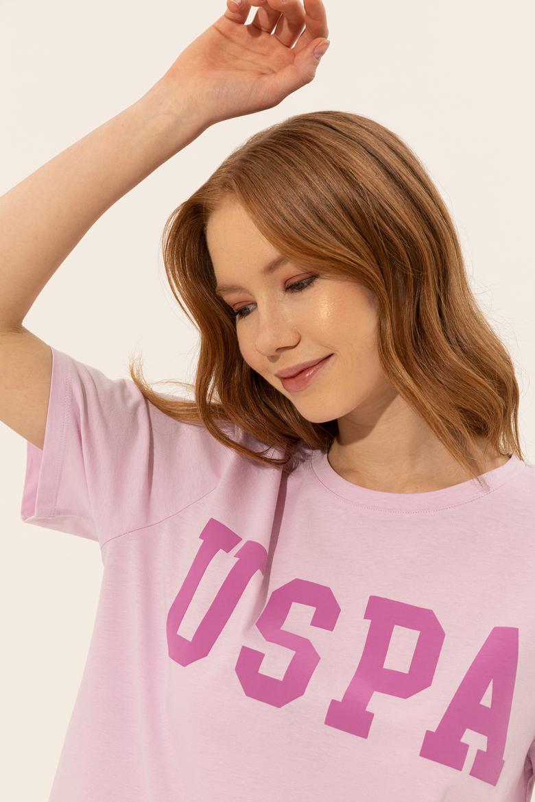 Kadın Manolya Bisiklet Yaka Tişört - 50249001071