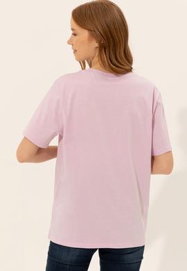 Kadın Manolya Bisiklet Yaka Tişört - 50249001071