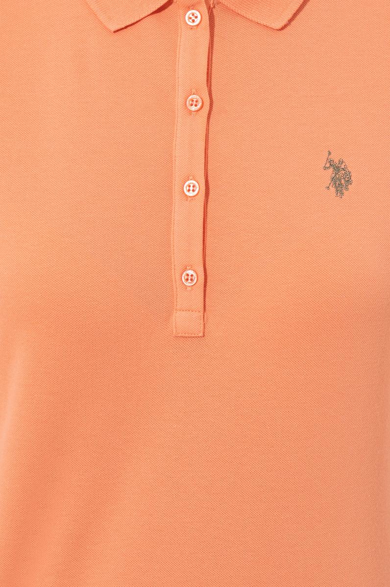 Kadın Somon Basic Polo Yaka Tişört