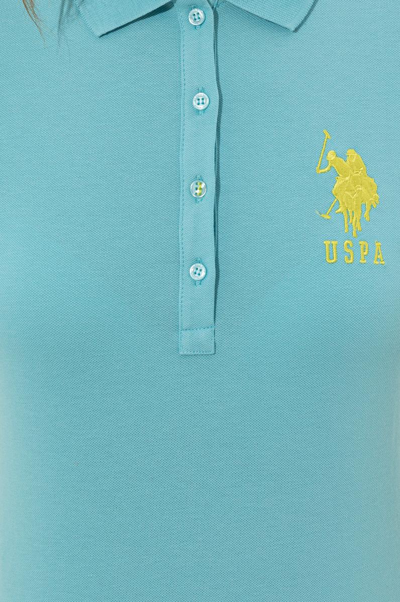 Kadın Turkuaz Basic Polo Yaka Tişört