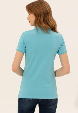 Kadın Turkuaz Basic Polo Yaka Tişört - 50248991100