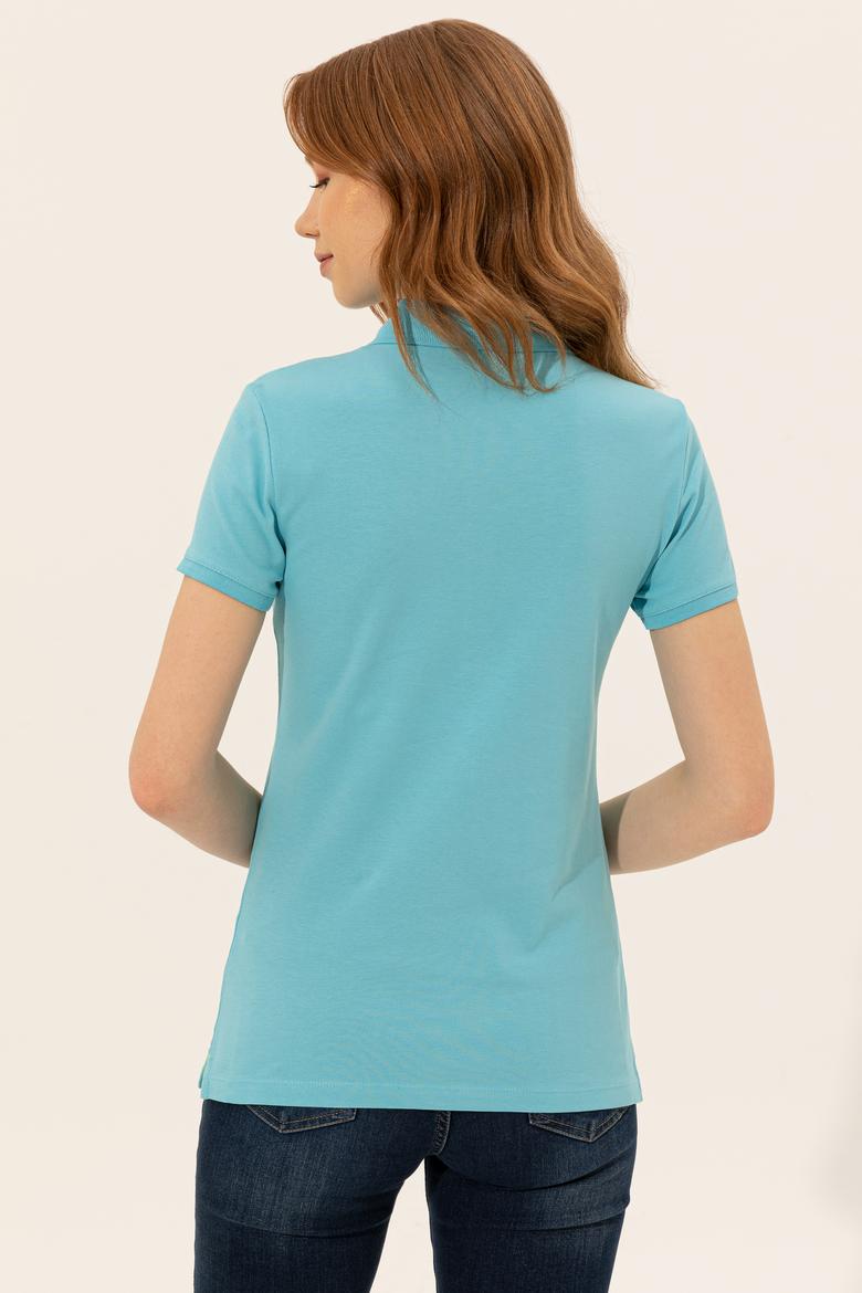Kadın Turkuaz Basic Polo Yaka Tişört - 50248991100
