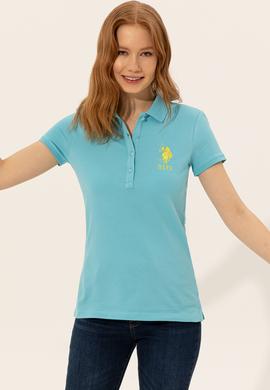 Kadın Turkuaz Basic Polo Yaka Tişört - 50248991100