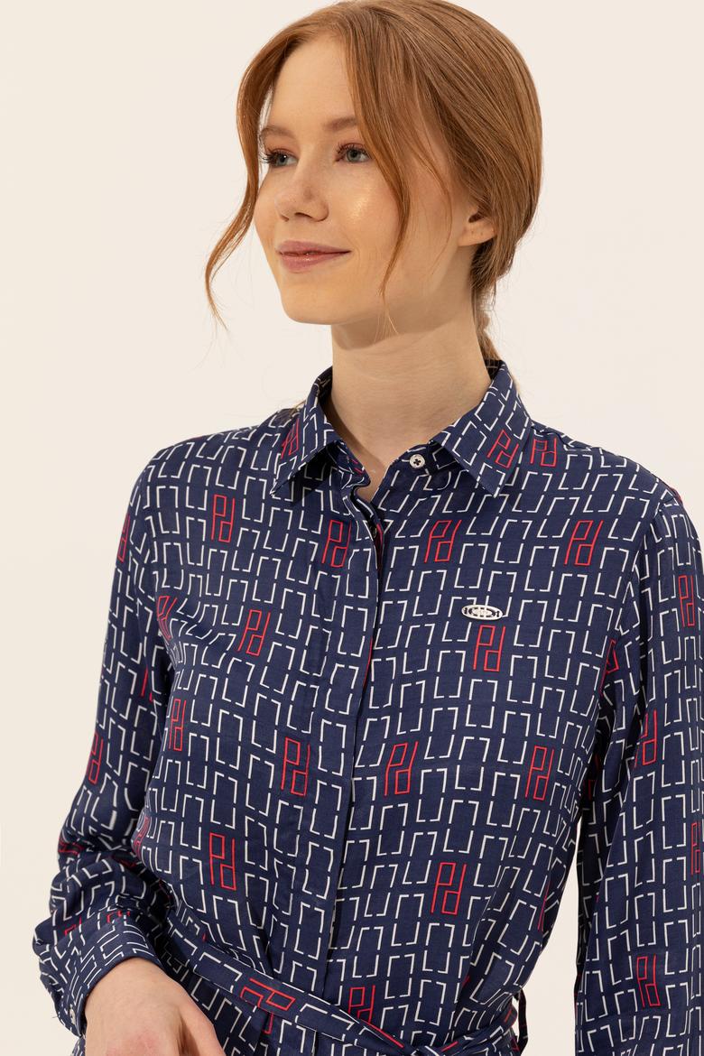 Kadın Lacivert Dokuma Elbise - 50246868008