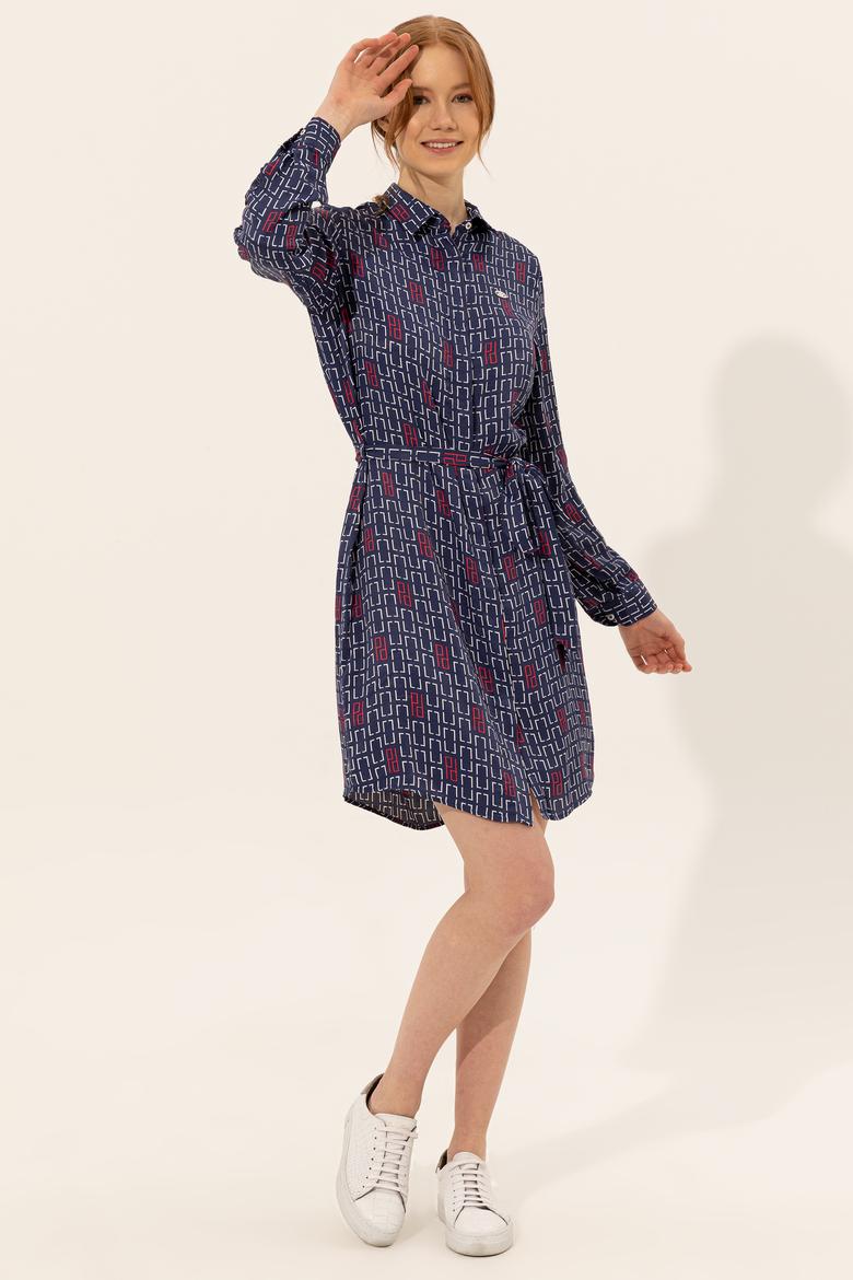 Kadın Lacivert Dokuma Elbise - 50246868008