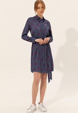 Kadın Lacivert Dokuma Elbise - 50246868008