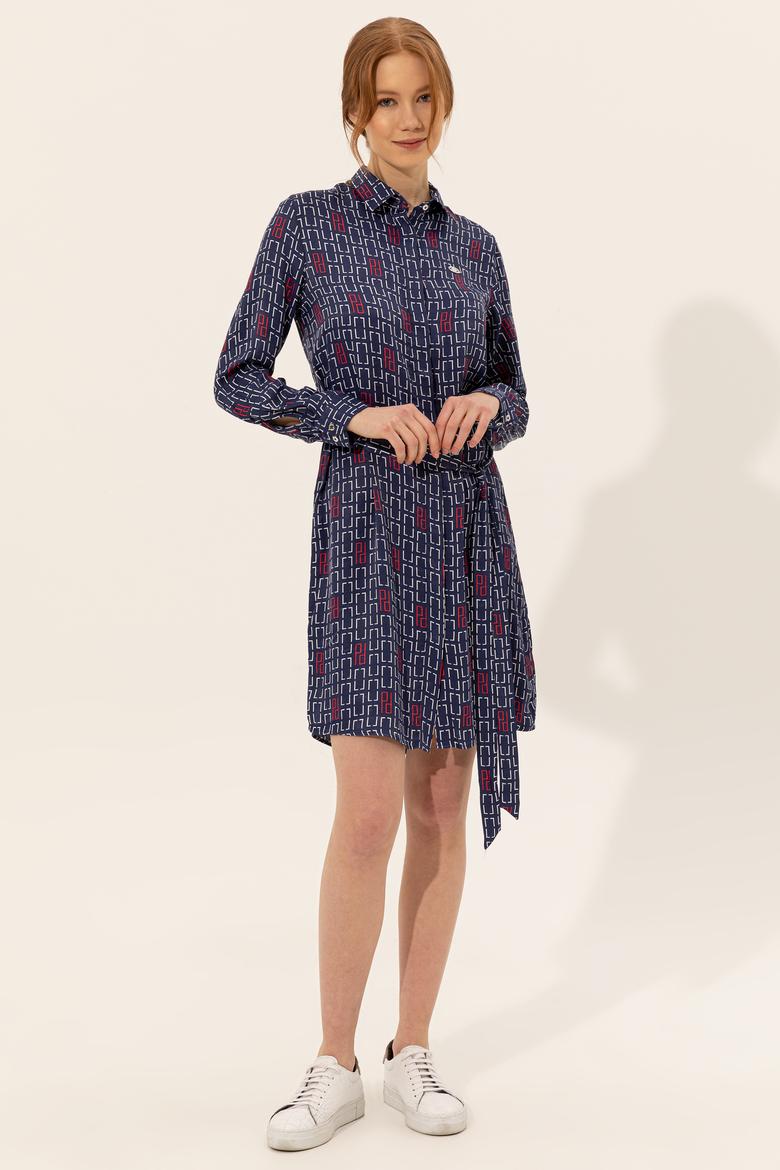 Kadın Lacivert Dokuma Elbise - 50246868008