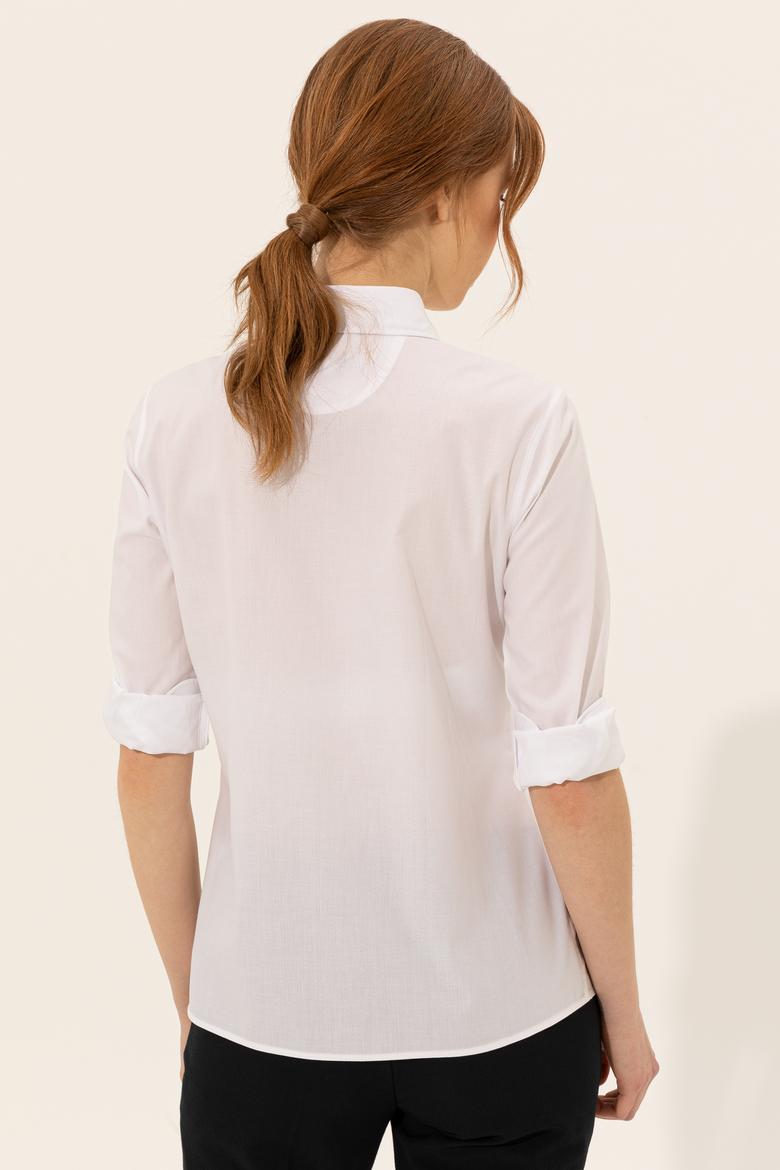 Kadın Beyaz Uzun Kollu Gömlek - 50247284026
