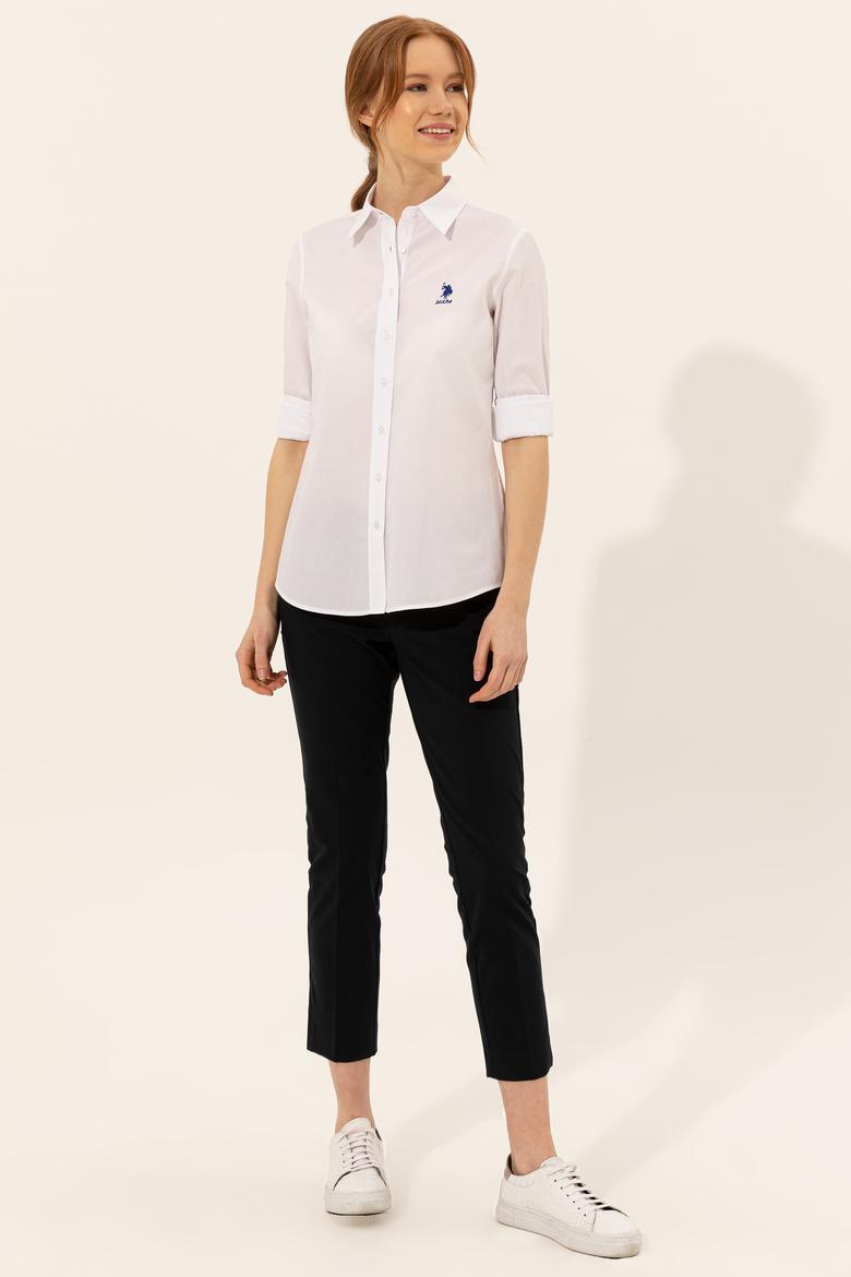 Kadın Beyaz Uzun Kollu Gömlek - 50247284026