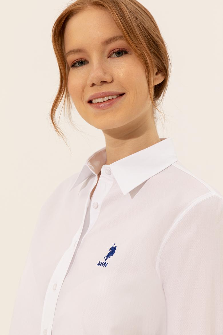 Kadın Beyaz Uzun Kollu Gömlek - 50247284026