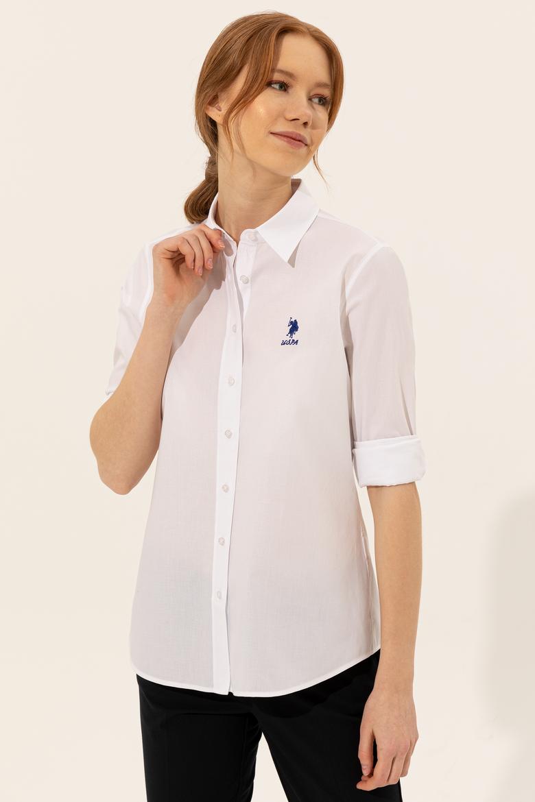 Kadın Beyaz Uzun Kollu Gömlek - 50247284026