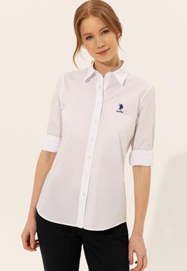 Kadın Beyaz Uzun Kollu Gömlek - 50247284026