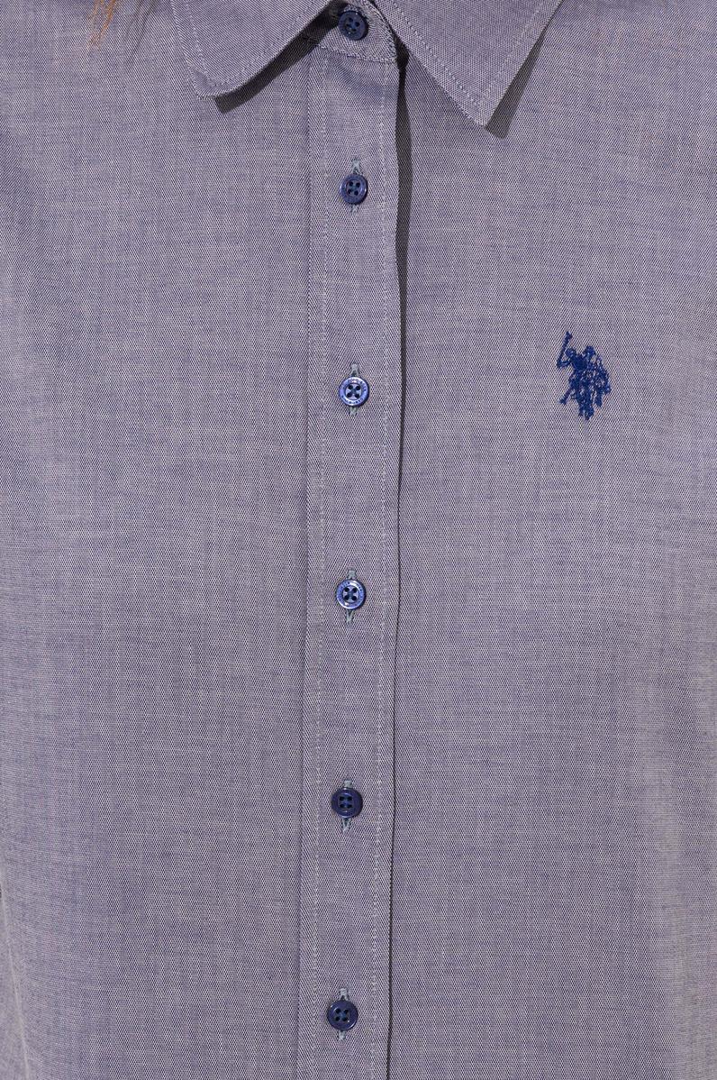 Kadın Mavi Uzun Kollu Basic Gömlek