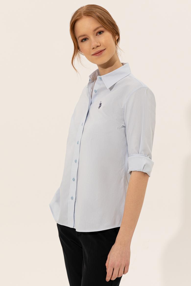 Kadın Açık Mavi Uzun Kollu Basic Gömlek - 50246452022