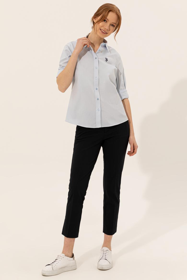 Kadın Açık Mavi Uzun Kollu Basic Gömlek - 50246452022