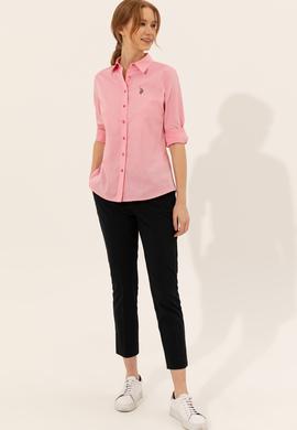 Kadın Pembe Uzun Kollu Basic Gömlek - 50246454080