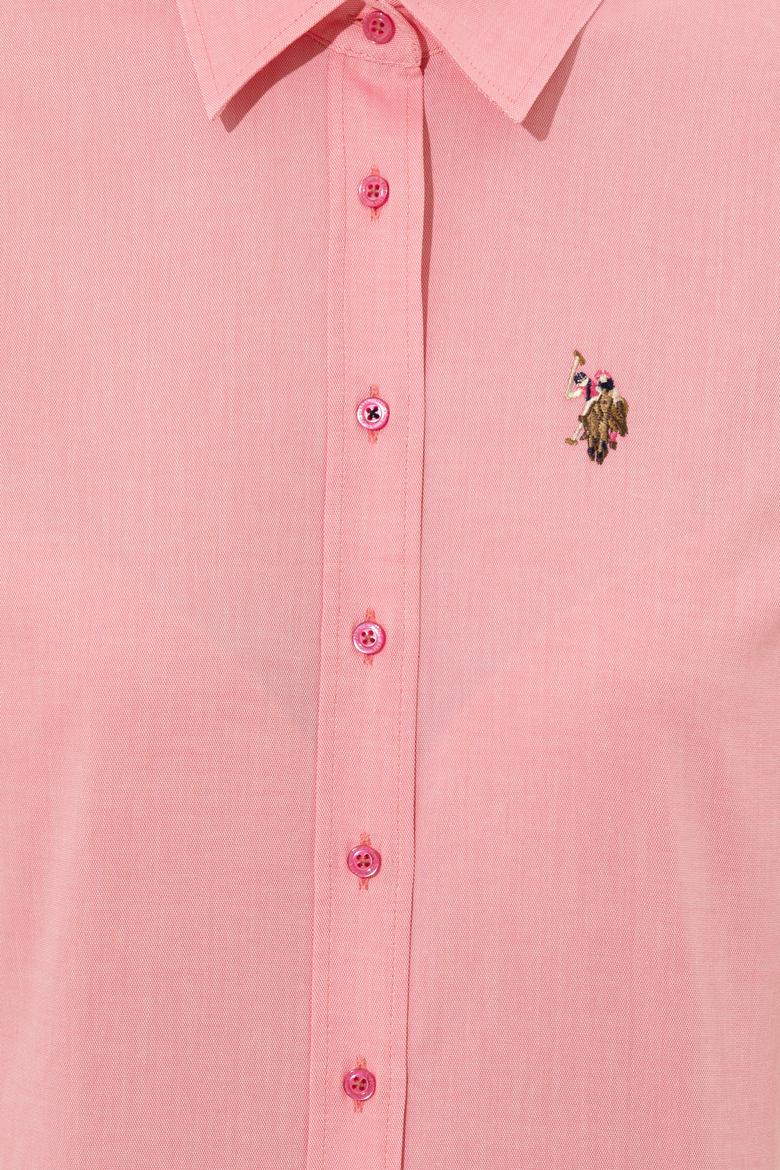 Kadın Pembe Uzun Kollu Basic Gömlek - 50246454080