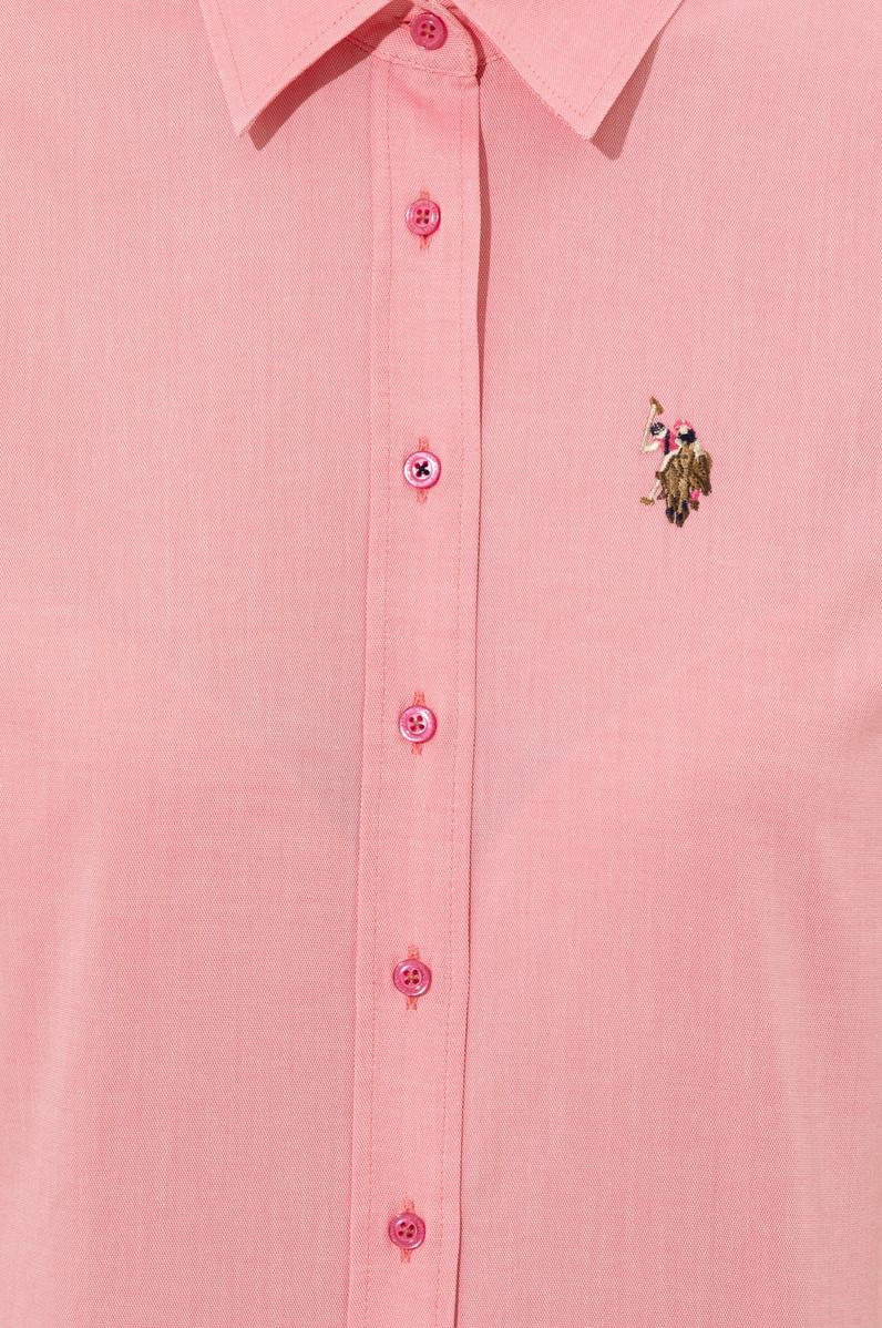 Kadın Pembe Uzun Kollu Basic Gömlek