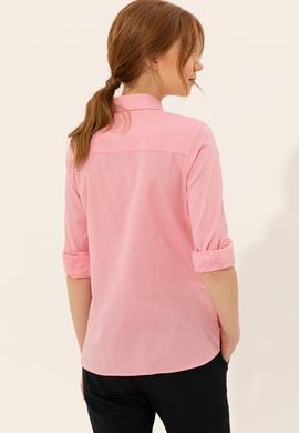 Kadın Pembe Uzun Kollu Basic Gömlek - 50246454080